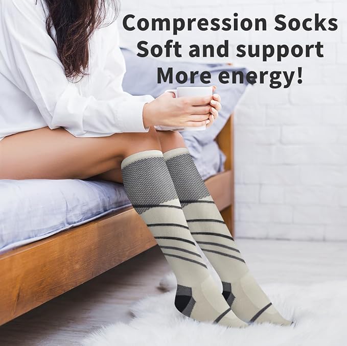 Copper Compression Socks for Women and Men(6 Pairs)-Best Support for Running, Athletic, Nursing, Travel