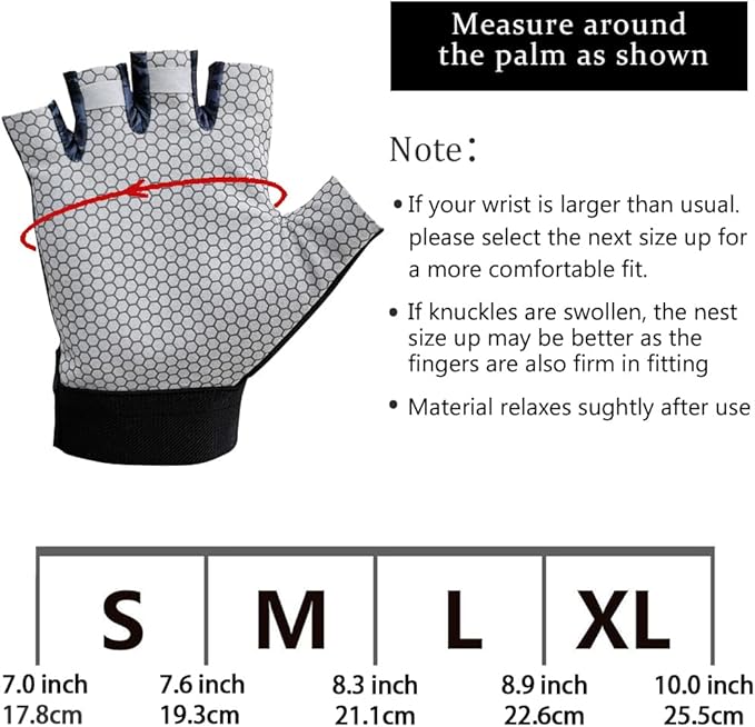Drasry UV Fishing Gloves Fingerless Sun Protection Men Women UPF50+SPF for Fishing Kayaking Paddling Hiking Sailing Rowing Driving Canoeing Glove