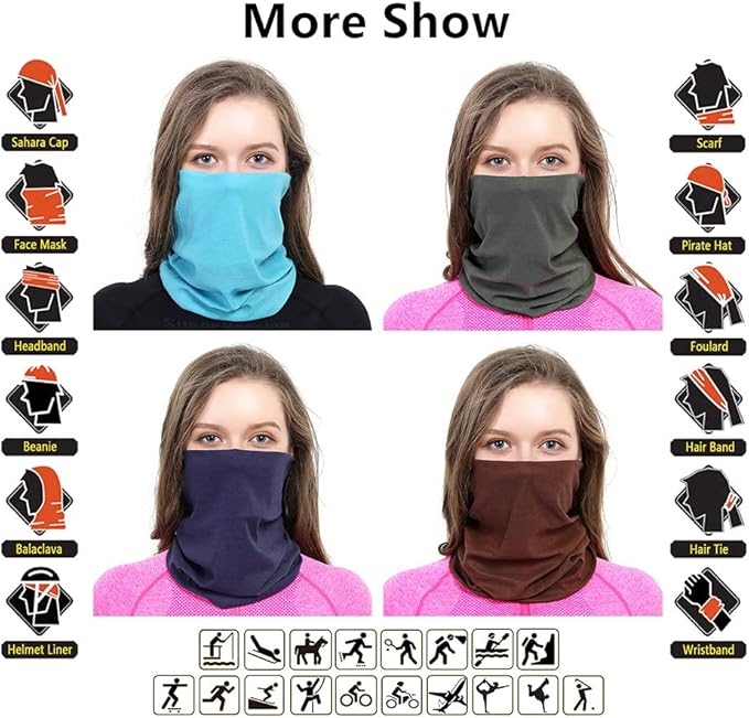 Headband Neck Gaiter Head Wrap Headwear Face Mask Magic Scarf Bandana for Men and Women