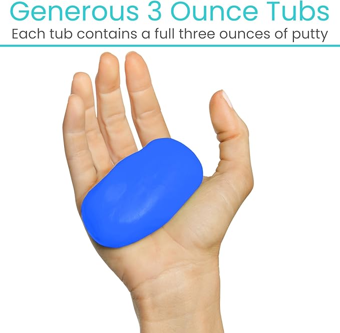 Vive Therapy Putty For Adults, For Hand Therapy (2 Pack) - Occupational Sensory Stress Relief Tools - for Physical Exercise, Finger Pain, Grip Strength, Rehab, Arthritis, Forearms, Fidgeting, Motor Skills