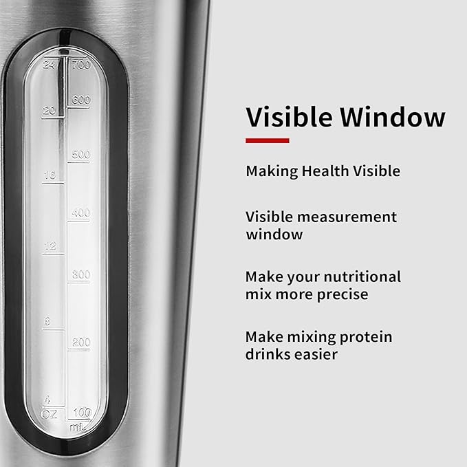 TOOFEEL Shaker Bottles for Protein Mixes 28 oz Stainless Steel Protein Shaker with 2 Mixing Ball, Not Stays Cold/Hot, Visible Window Metal Shaker Cups, Leakproof, BPA Free Bottle Shaker