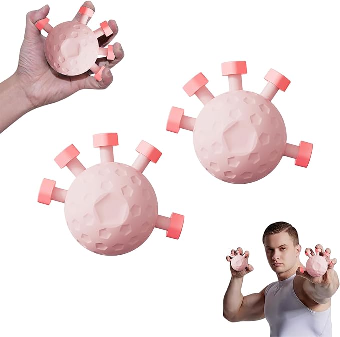 2 Pack Finger Grip Strengthener, Power Ball Hand Exerciser, Forearm Strengthener, Grip Strength Trainer Ball for Strength Finger Exerciser Gripper Tool
