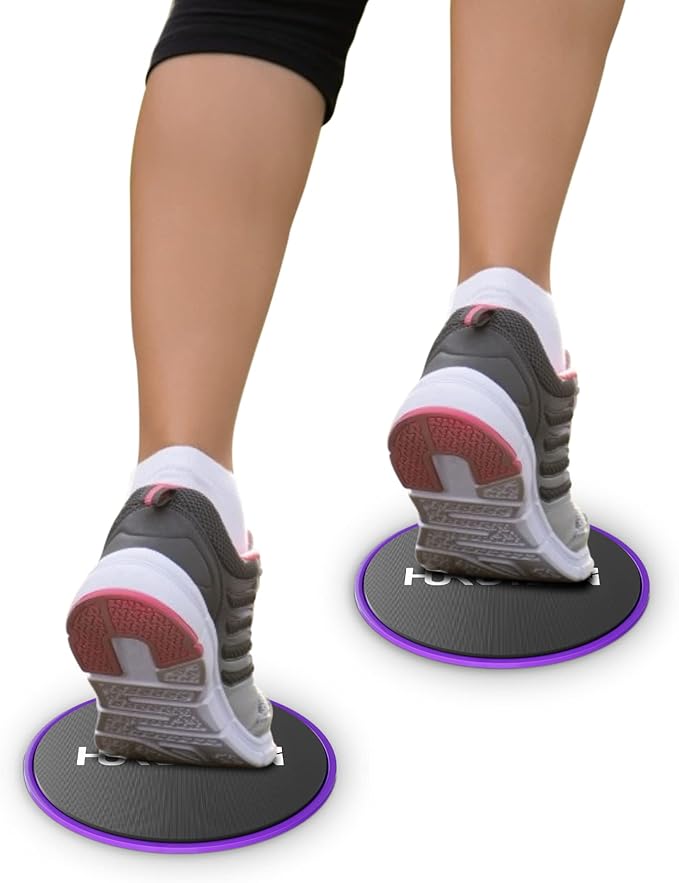 Core Sliders, Exercise Gliding Discs Dual Sided Use on Carpet and Hardwood Floors, Lightweight and Perfect Fitness Apparatus for Training Abdominal Core Strength