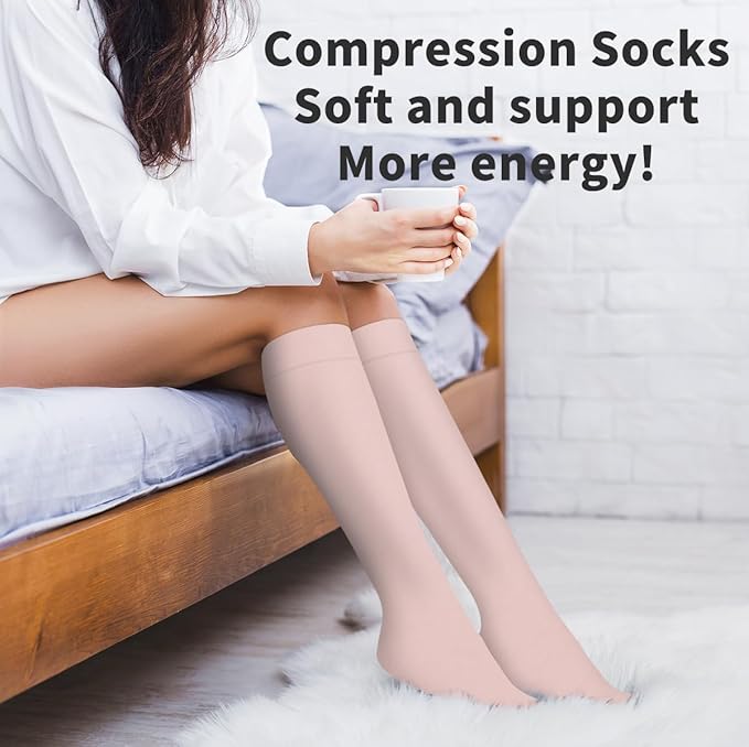 Copper Compression Socks for Women and Men(6 Pairs)-Best Support for Running, Athletic, Nursing, Travel
