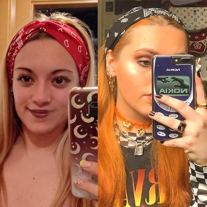 Artilady 6 Pack Wide Boho Headbands for Women - Soft Yoga Elastic Hair Bands for Girls Workout Running Sport Headwrap Non-slip Breathable (Leaf Pattern)