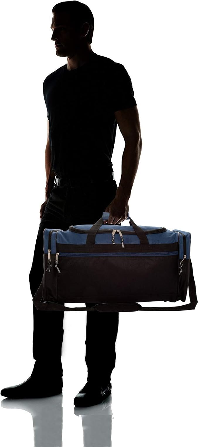 DALIX 25" Extra Large Vacation Travel Duffle Bag (Black, Grey, Navy Blue, Red, Camo)