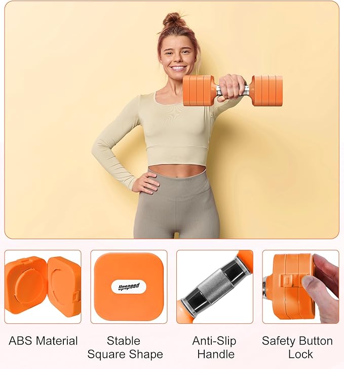 15LB 20LB 40LB 50LB Adjustable Dumbbell Set Free Weights Dumbbells Set for Women Men Hand Weights Sets Adjust Dumbbell Weight Sets for Home Gym Exercise Workout Strength Training Equipments