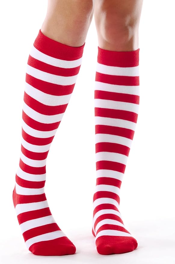 FITRELL Women's Knee High Socks Outdoor Sport Athletic Socks Casual Stripe Tube Socks 1-4 Pack
