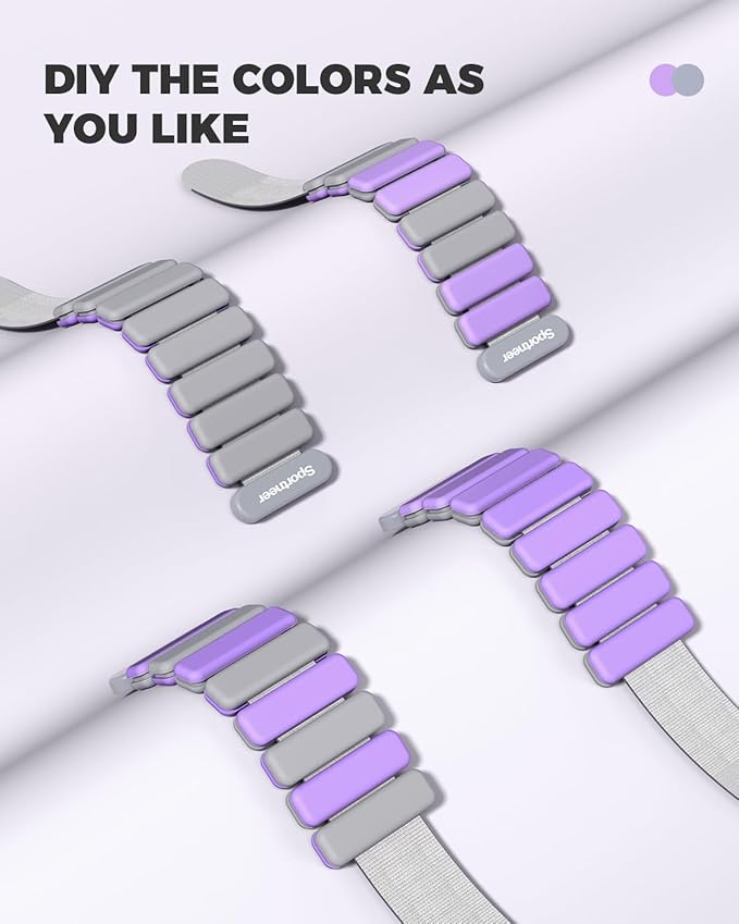 Sportneer 2025 Upgraded Wrist & Ankle Weights for Women Men- 1 Pair (1 lb/2 lb Each) | Adjustable Silicone Weighted Bracelet Set for Gym Yoga Pilates Strength Training Wearable Arm Hand Workout Weights