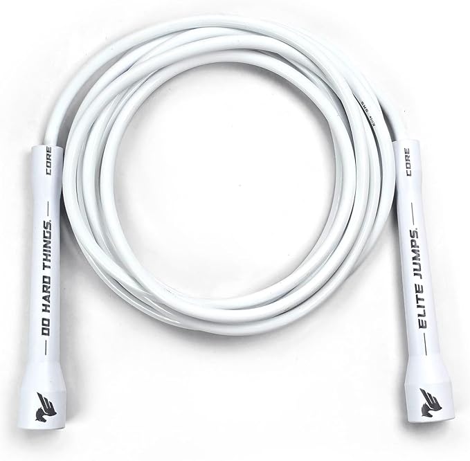 Elite Jumps | 6mm PVC Jump Ropes for Fitness | Indoor/Outdoor Adjustable Boxing Jump Rope w/Unbreakable Handles & Ultra-Durable Non-Kinking PVC | Skipping Rope for Men & Women & Boxer Rope Jump Rope