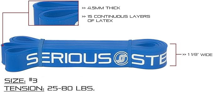 Serious Steel 41" Assisted Pull-up Band, Heavy Duty Resistance Band Sets, Stretching, Powerlifting, Resistance Training and Pull Up Assistance Bands