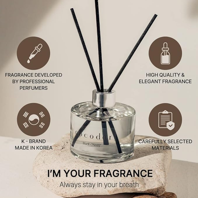 COCODOR Signature Reed Diffuser Set/Lemon Eucalyptus / 6.7oz /2 Pack/Home Fragrance Diffuser, Oil Scent Diffuser for Bathroom Shelf Decor
