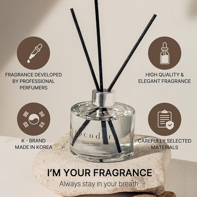 COCODOR Signature Reed Diffuser Set/Lemon Eucalyptus / 6.7oz /1 Pack/Home Fragrance Diffuser, Oil Scent Diffuser for Bathroom Shelf Decor