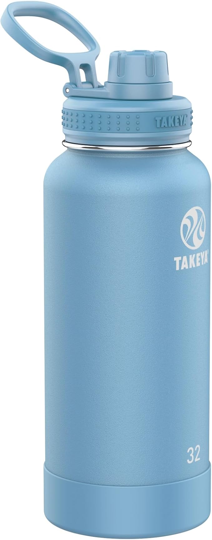Takeya Actives Water Bottle with Spout Lid - Bottle with Double Stainless Steel Insulation - Dishwasher Safe & BPA-Free - Bottle with Spout Lid & Removable Bumper - 32 oz, Bluestone
