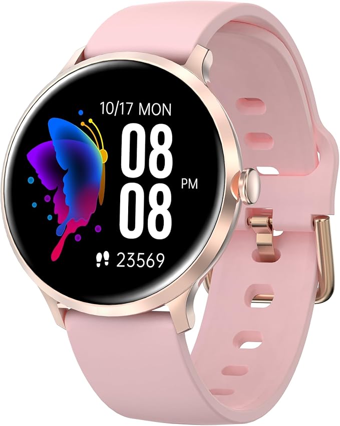 BRIBEJAT Smart Watch for Women, HD 1.20" Smartwatch Zinc Alloy Case, Fitness Tracker with SpO2/Heart Rate/Sleep Monitor, Waterproof Activity Tracker Pedometer Compatible with iOS Android
