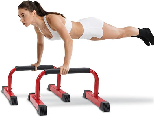 Push Up Bars: Sweat-resistant Parallettes Bar for Handstands L-sit & Dip, No Wobbling Strength Training Pushup Stands for Women Men Workout Core Exercise at Home Floor Gym