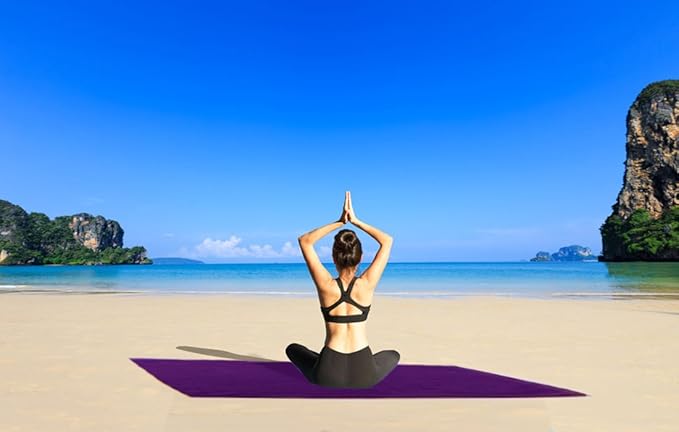 JML Microfiber Towels, Bath Towel Sets (6 Pack, 27" x 55") - Extra Absorbent, Fast Drying, Multipurpose for Bath, Swimming, Fitness, Sports, Yoga, Violet/Coffee/Blue