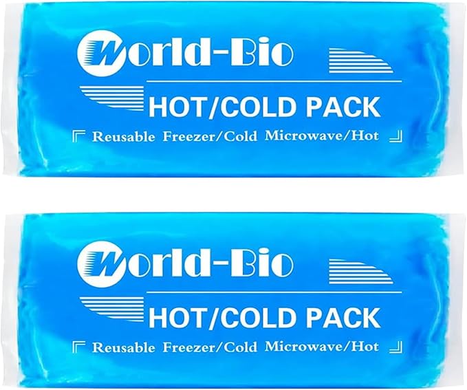 Ice Packs for Injuries Reusable Gel (2 Pack) - Hot Cold Gel Ice Pack for Injury, Pain Relief, Rehabilitation - Flexible Ice Packs for Knee, Shoulder, Back, Neck, Wrist - 4.7" x 12.2"