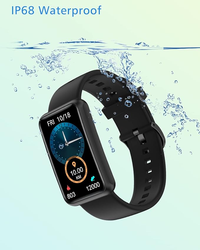 Fitness Tracker No Bluetooth No APP/Phone Required, Fitness Watch for Men Women Parents Pedometer Watch with Sleep Tracker Steps Counter Alarm Clocks IP68 Waterproof (Black)