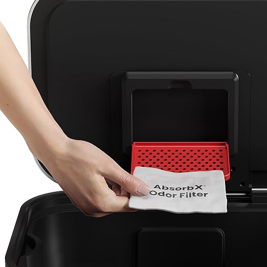 iTouchless 6-Pack AbsorbX Odor Filter, Eliminates Trash Smells, All Natural Activated Carbon, Biodegradable, for 8 Gallon and Larger Waste Bins with Deodorizer Compartment