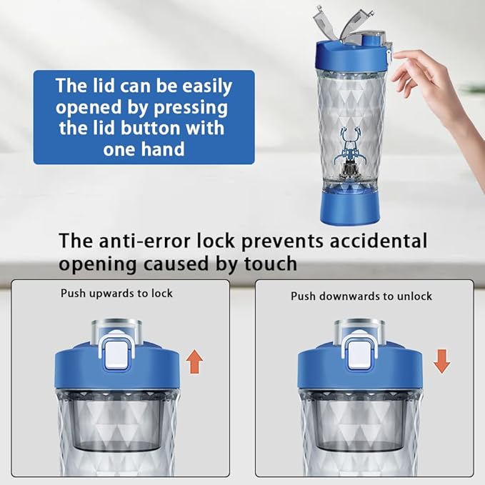 Electric Protein Shaker Bottle, USB Rechargeable Mixing Cup, Water Drink Mixer Portable Bottles for Gym Sport, BPA-Free Tritan, 22oz