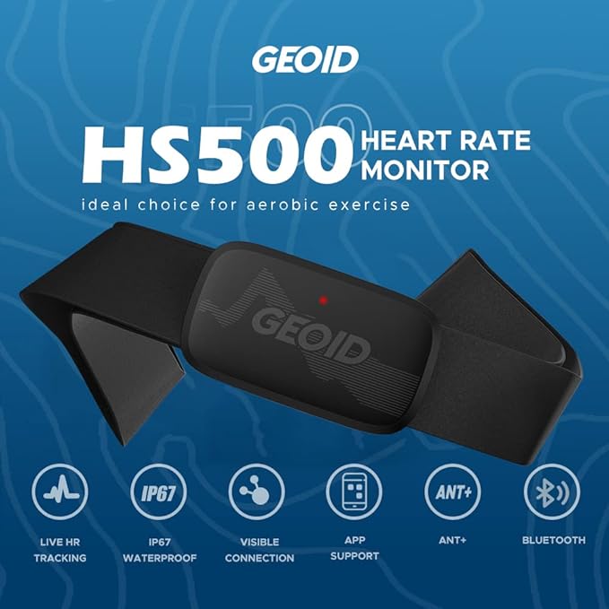 HS500 Heart Rate Monitor, Heart Rate Sensor Chest Strap, Protocol ANT+/Bluetooth, Compatible with iOS/Android APPs