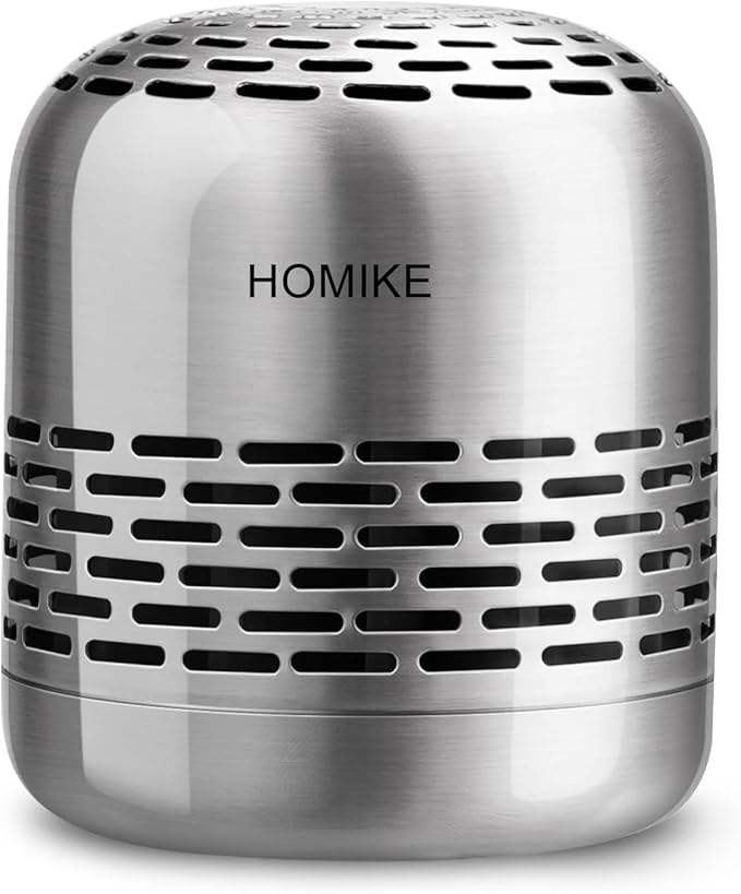 HOMIKE Refrigerator Deodorizer, Odor Eliminator,Last up to 10 Years for Car,Closet,Shoes Cabinet,Fridge and Freezer,Outperforms Baking Soda and Activated Carbon(Stainless Steel)
