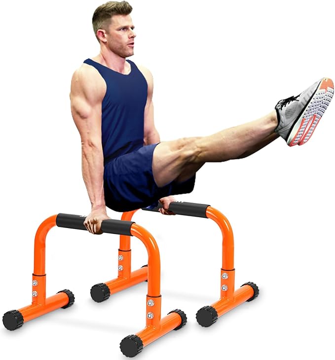 Push Up Bar, 12 Inch High Non-Slip Parallettes Bars & Dip Bars With Foam Handles, Heavy-Duty No Wobbling Calisthenics Equipment For Handstand, L-Sit, Gymnastics, Strength Training Home Gym Use