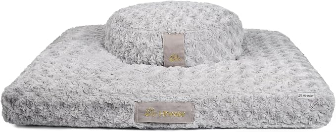 Hihealer Meditation Cushion Set – Large Rose Velvet Zafu & Zabuton Floor Pillow Traditional Tibetan Yoga Bolster for Adults Buckwheat Filled for Comfort Support