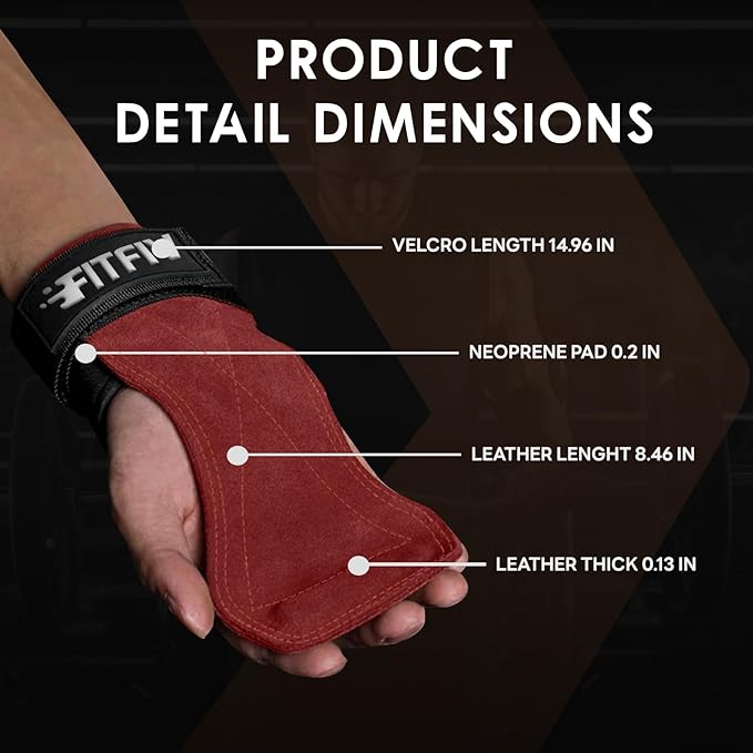 Weight Lifting Wrist Strap, Double Leather Weightlifting Wrist Straps for Gym Strength Training, Neoprene Padded Wrist Wraps - for Men & Women (Pair)