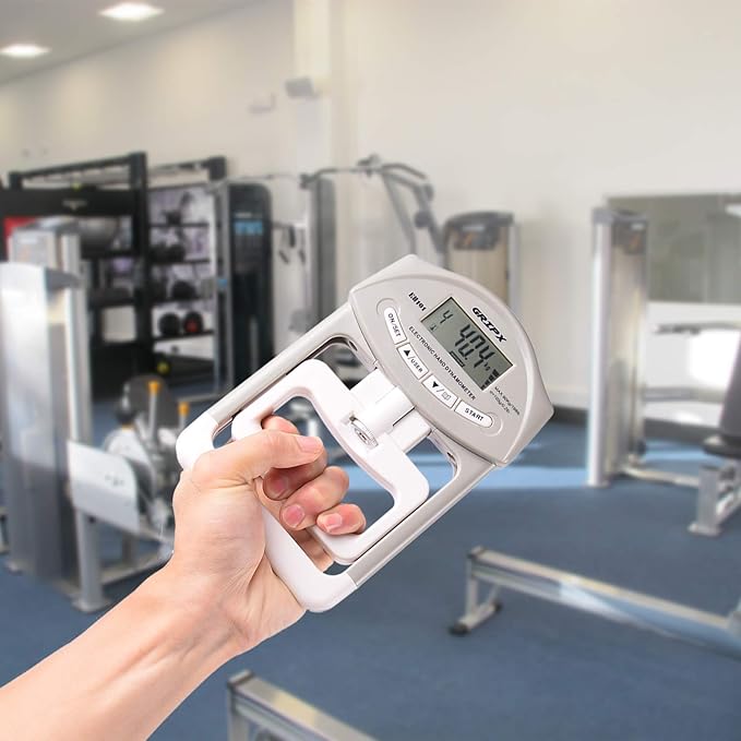 GRIPX Digital Hand Dynamometer Grip Strength Measurement Meter Auto Capturing Electronic Hand Grip Power 198Lbs / 90Kgs