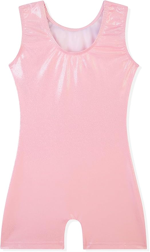 EQSJIU Leotards for Girls Gymnastics Sleeveless Sparkly Toddler Tumbling Outfits Dance Clothes Biketards for Kids 1-10 Years