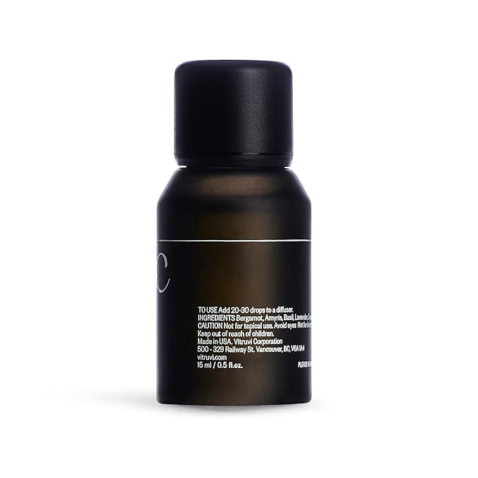 Vitruvi Pacific, Balance Essential Oil Blend, 100% Pure Amyris, Bergamot, Eucalyptus, Lavender and Basil Oil (0.5 fl.oz)