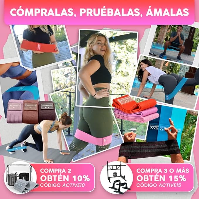 Premium Fabric Resistance Bands for Glutes & Legs – Set of 3 | Non-Slip, Elastic, Durable, Includes Travel Bag, Workout Guide & Digital Challenges