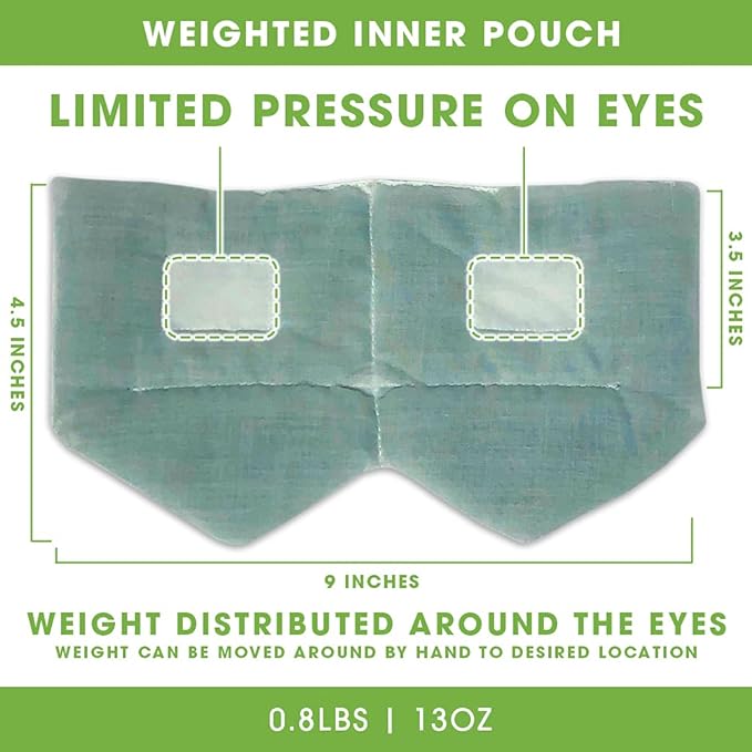 BARMY Weighted Sleep Mask for Women and Men (0.8lb/13oz) Weighted Eye Mask for Sleeping, Eye Cover Blocks Light Helps Relaxation and Night Sleep, Comfortable Blackout Sleeping Mask, Black