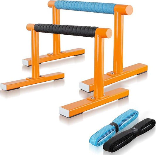 Strength Training Parallettes I-Sit Push Up Bars, Pushup Handles Calisthenics Equipment for Home Workout, Anti-slip Gymnastics Bars, Handstand & Dip Bar for Outdoor Exercise