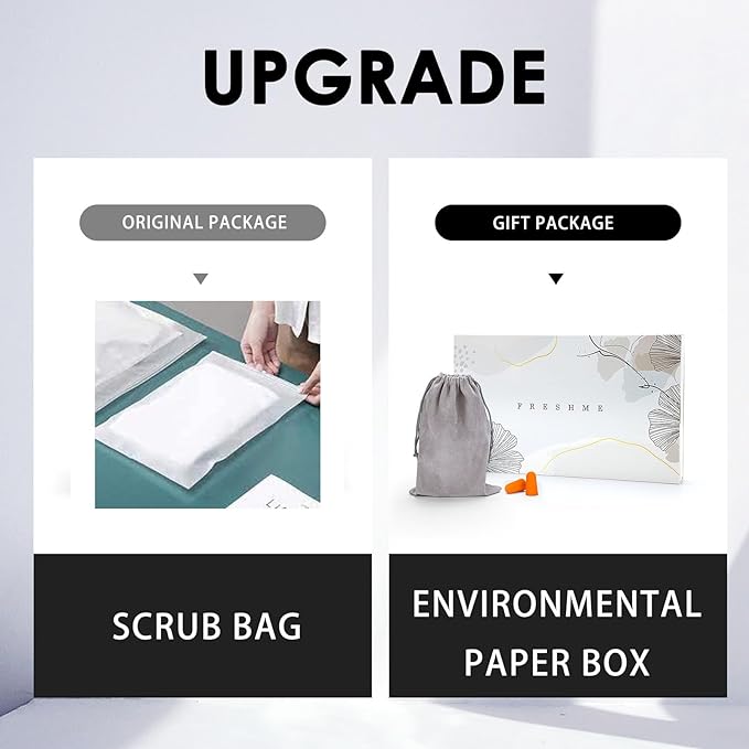 FRESHME Deluxe Cotton Sleep Mask Gift Set - 100% Blackout Large Comfortable Blindfold Adjustable Eye Mask Pillow in Gift Box for Men Women Side Sleeper Travel Meditation Airplane