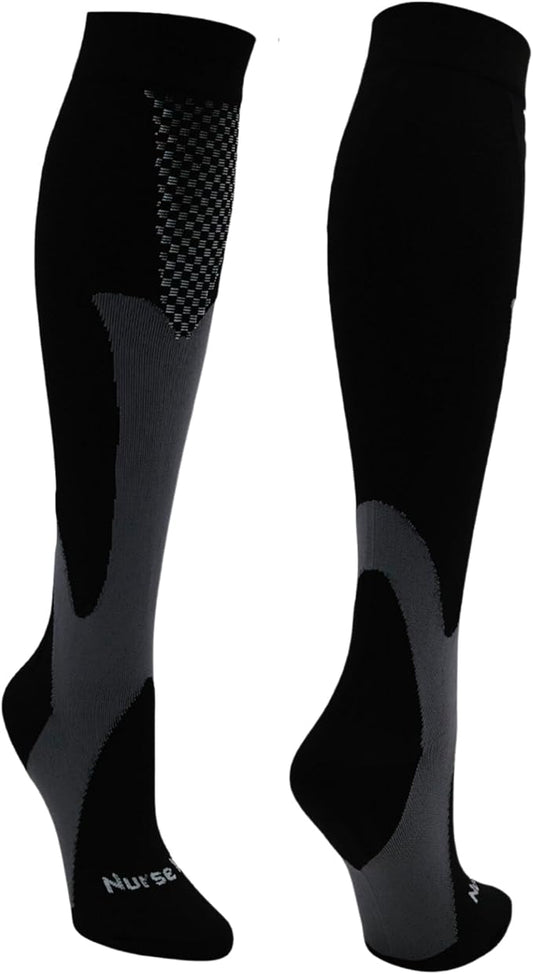 Compression Socks for Nurses - Women & Men - 20-30mmHg Graduated Compression, Zero-Toe Compression, For Medical Staff, Nursing, Athletic Support Such As Running, Cycling, Hiking - 1 Pair