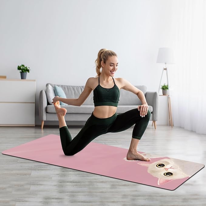 FOLAI Extra Thick Yoga Mat 6mm - Non-Slip Exercise Mat for HIIT, Pilates & Home Workouts & Workout with Free Carry Strap