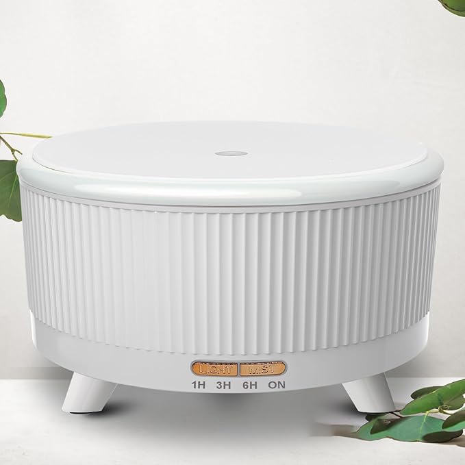 Essential Oil Diffusers for Home 500ml,Aromatherapy Diffusers for Essential Oils Large Room with 7 Colors Lights & 3 Mist Mode Waterless Auto Off,Cool Mist Humidifiers for Decor S-White