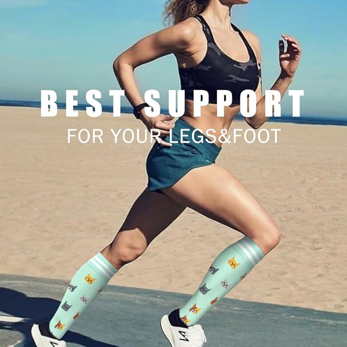 BLUEENJOY Copper Compression Socks for Women & Men (6 pairs) - Best Support for Nurses, Running, Hiking, Recovery