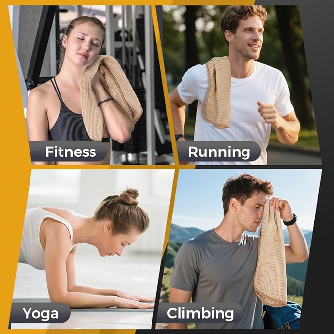 HOMEXCEL 4 Pack Gym Towels, Microfiber Yoga Towels for Bathroom, Ultra Soft, Highly Absorbent and Quick Dry Towel for Gym, Shower, Fitness, Spa 15 x 25 Inch