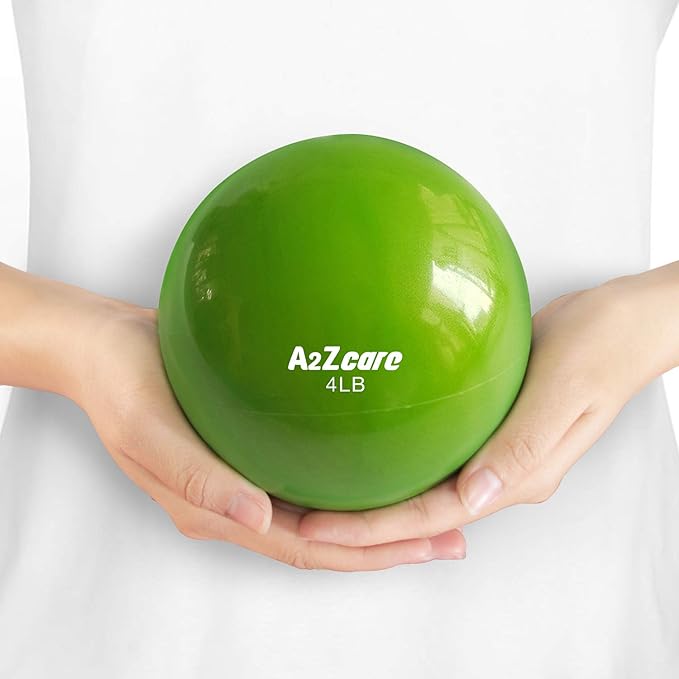 A2ZCARE Toning Ball - Weighted Toning Exercise Ball - Soft Weighted Medicine Ball for Pilates, Yoga, Physical Therapy and Fitness