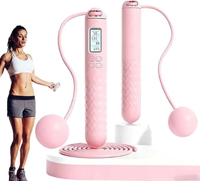 Runaivete Skipping Rope With Counter,Cordless Digital Jump Rope With Counter,Smart Intelligent Adjustable Digital Timer & Calorie Burned Counting With Lcd Display For Fitness