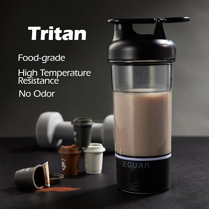 Electric Protein Shaker Bottle, 25.4 Oz Pulse Blender Bottles For Protein Mixes, | Tritan | Bpa Free| Portable Mixer Cup, Rechargeable Shake Cups And Meal Replacement Shakes(Black)