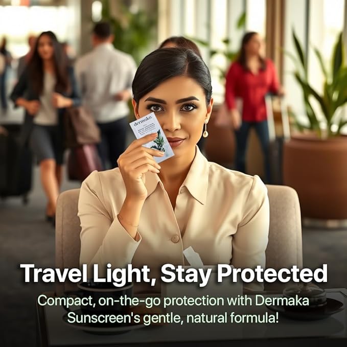 Dermaka Tinted Sunscreen SPF 42 for Face & Body – 2-in-1 Lightly Tinted Mineral Sunscreen with Zinc Oxide & Titanium Dioxide – Skin Soothing, Water-Resistant 80 Min, 5ml 25 sachets