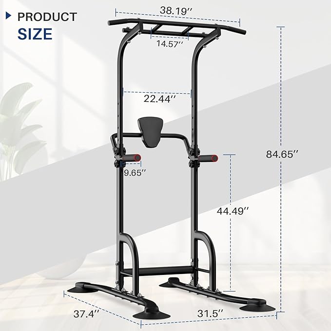 BangTong&Li Power Tower, Pull Up Bar Dip Station/Stand for Home Gym Strength Training Workout Equipment