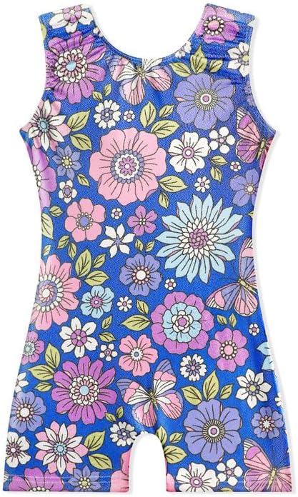 EQSJIU Leotards for Girls Gymnastics Sleeveless Sparkly Toddler Tumbling Outfits Dance Clothes Biketards for Kids 1-10 Years