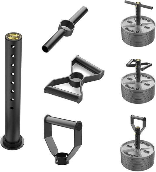 Adjustable kettlebell Handle, Heavy Duty Kettlebell Handle for Plates, Loading Pin with D-bar, Double D-bar and T-bar for Olympic Weight Plates, Hold Up 200lbs.