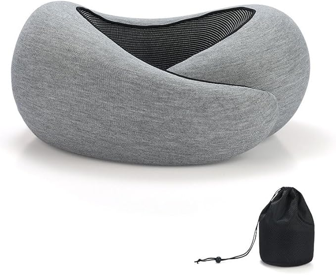 Ergonomic Memory Foam Neck Pillow for Travel & Home - Supportive, Washable Cover, Ideal for Airplanes, Cars, Office Naps - Neck Pain Relief